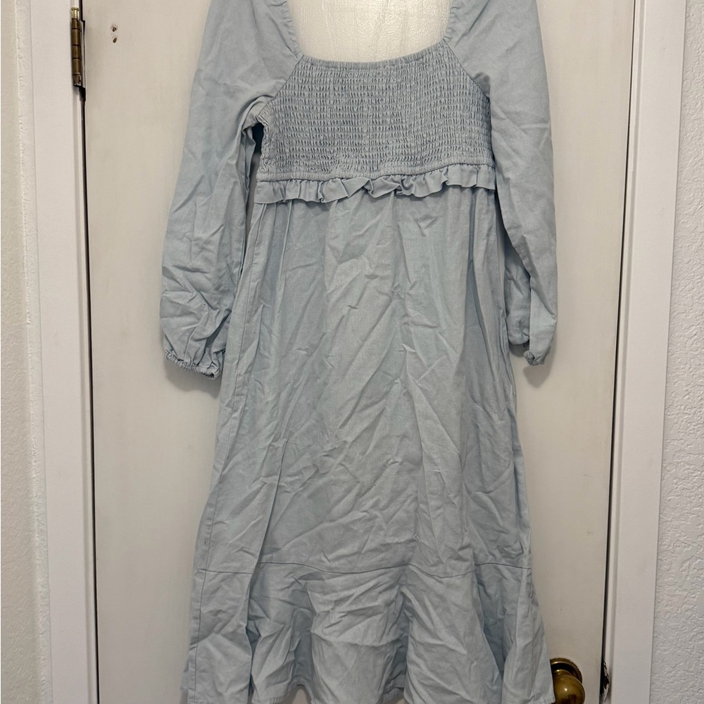 7 For All Mankind Textured Light blue dress